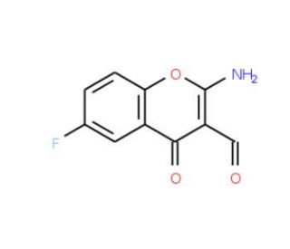 2-amino-6-fluoro-4-oxo-4H-chromene-3-carbaldehyde (CAS 288399-47-3) - chemical structure image