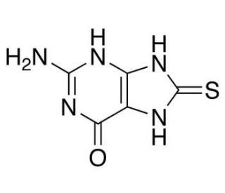 2-Amino-6-hydroxy-8-mercaptopurine (CAS 6324-72-7) - chemical structure image