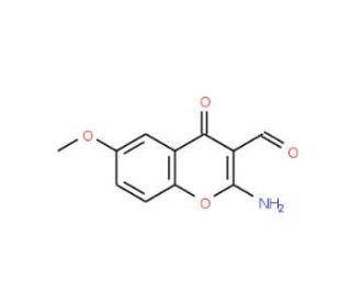 2-amino-6-methoxy-4-oxo-4H-chromene-3-carbaldehyde (CAS 68301-78-0) - chemical structure image