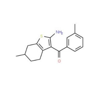(2-amino-6-methyl-4,5,6,7-tetrahydro-1-benzothien-3-yl)(3-methylphenyl)methanone - chemical structure image