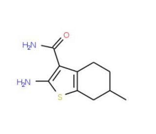 2-Amino-6-methyl-4,5,6,7-tetrahydro-benzo[b]thiophene-3-carboxylic acid amide (CAS 95211-68-0) - chemical structure image