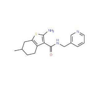 2-Amino-6-methyl-N-(pyridin-3-ylmethyl)-4,5,6,7-tetrahydro-1-benzothiophene-3-carboxamide - chemical structure image