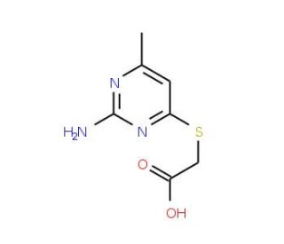 (2-Amino-6-methyl-pyrimidin-4-ylsulfanyl)-acetic acid - chemical structure image