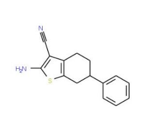 2-Amino-6-phenyl-4,5,6,7-tetrahydro-1-benzothiophene-3-carbonitrile - chemical structure image
