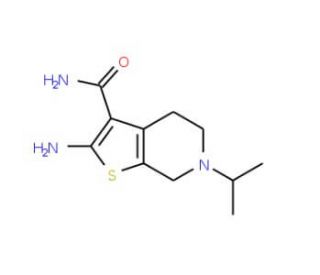 2-amino-6-(propan-2-yl)-4H,5H,6H,7H-thieno[2,3-c]pyridine-3-carboxamide (CAS 26830-39-7) - chemical structure image