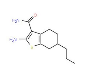 2-Amino-6-propyl-4,5,6,7-tetrahydro-1-benzothiophene-3-carboxamide - chemical structure image