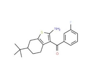 (2-amino-6-tert-butyl-4,5,6,7-tetrahydro-1-benzothien-3-yl)(3-fluorophenyl)methanone - chemical structure image