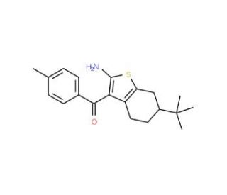 (2-amino-6-tert-butyl-4,5,6,7-tetrahydro-1-benzothien-3-yl)(4-methylphenyl)methanone - chemical structure image
