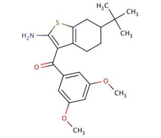 (2-Amino-6-tert-butyl-4,5,6,7-tetrahydro-benzo[b]thiophen-3-yl)-(3,5-dimethoxy-phenyl)-methanone - chemical structure image