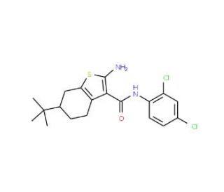 2-Amino-6-tert-butyl-N-(2,4-dichlorophenyl)-4,5,6,7-tetrahydrobenzo[b]thiophene-3-carboxamide - chemical structure image