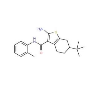 2-Amino-6-tert-butyl-N-(2-methylphenyl)-4,5,6,7-tetrahydro-1-benzothiophene-3-carboxamide - chemical structure image