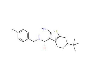 2-Amino-6-tert-butyl-N-(4-methylbenzyl)-4,5,6,7-tetrahydrobenzo[b]thiophene-3-carboxamide - chemical structure image