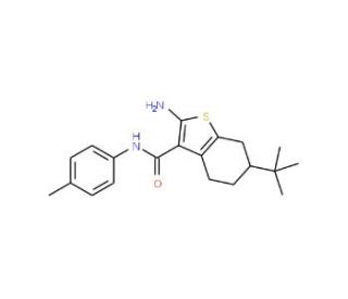 2-Amino-6-tert-butyl-N-(4-methylphenyl)-4,5,6,7-tetrahydro-1-benzothiophene-3-carboxamide - chemical structure image