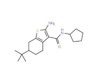2-Amino-6-tert-butyl-N-cyclopentyl-4,5,6,7-tetrahydro-1-benzothiophene-3-carboxamide - chemical structure image