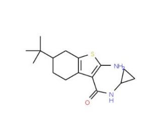 2-Amino-6-tert-butyl-N-cyclopropyl-4,5,6,7-tetrahydro-1-benzothiophene-3-carboxamide - chemical structure image