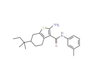 2-Amino-6-tert-pentyl-N-m-tolyl-4,5,6,7-tetrahydrobenzo[b]thiophene-3-carboxamide - chemical structure image