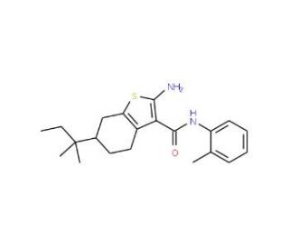 2-Amino-6-tert-pentyl-N-o-tolyl-4,5,6,7-tetrahydrobenzo[b]thiophene-3-carboxamide - chemical structure image
