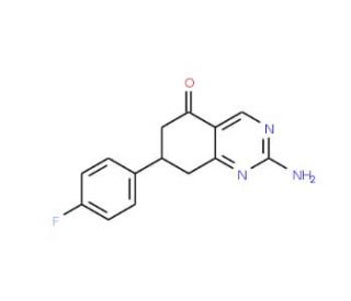 2-Amino-7-(4-fluorophenyl)-7,8-dihydroquinazolin-5(6H)-one - chemical structure image