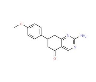2-Amino-7-(4-methoxyphenyl)-7,8-dihydroquinazolin-5(6H)-one - chemical structure image