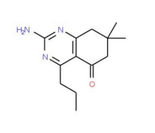 2-Amino-7,8-dihydro-7,7-dimethyl-4-propyl-5(6H)-quinazolinone (CAS 331966-05-3) - chemical structure image