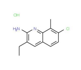 2-Amino-7-chloro-3-ethyl-8-methylquinoline hydrochloride (CAS 1170279-53-4) - chemical structure image