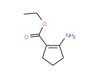 2-Amino-cyclopent-1-enecarboxylic acid ethyl ester (CAS 7149-18-0) - chemical structure image