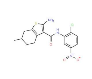 2-Amino-N-(2-chloro-5-nitrophenyl)-6-methyl-4,5,6,7-tetrahydro-1-benzothiophene-3-carboxamide - chemical structure image