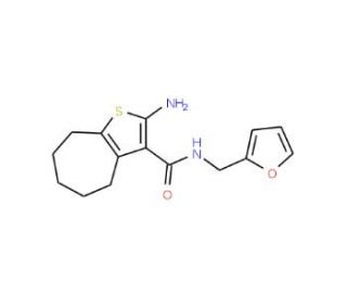 2-Amino-N-(2-furylmethyl)-5,6,7,8-tetrahydro-4H-cyclohepta[b]thiophene-3-carboxamide - chemical structure image