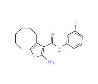 2-Amino-N-(3-chlorophenyl)-4,5,6,7,8,9-hexahydrocycloocta[b]thiophene-3-carboxamide - chemical structure image