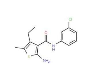 2-Amino-N-(3-chlorophenyl)-4-ethyl-5-methylthiophene-3-carboxamide - chemical structure image