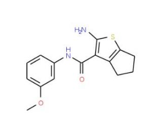 2-Amino-N-(3-methoxyphenyl)-5,6-dihydro-4H-cyclopenta[b]thiophene-3-carboxamide - chemical structure image