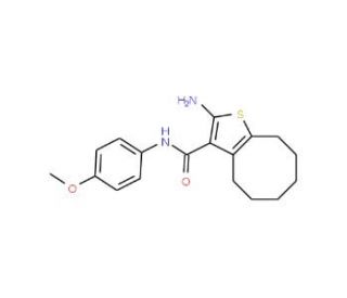 2-Amino-N-(4-methoxyphenyl)-4,5,6,7,8,9-hexahydrocycloocta[b]thiophene-3-carboxamide - chemical structure image