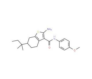 2-Amino-N-(4-methoxyphenyl)-6-tert-pentyl-4,5,6,7-tetrahydrobenzo[b]thiophene-3-carboxamide - chemical structure image