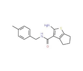 2-Amino-N-(4-methylbenzyl)-5,6-dihydro-4H-cyclopenta[b]thiophene-3-carboxamide - chemical structure image