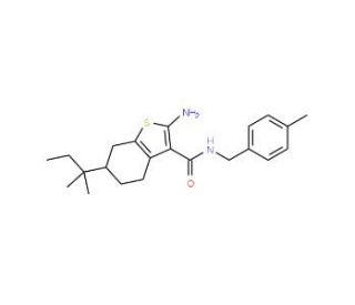 2-Amino-N-(4-methylbenzyl)-6-tert-pentyl-4,5,6,7-tetrahydrobenzo[b]thiophene-3-carboxamide - chemical structure image