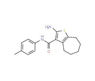 2-Amino-N-(4-methylphenyl)-5,6,7,8-tetrahydro-4H-cyclohepta[b]thiophene-3-carboxamide - chemical structure image