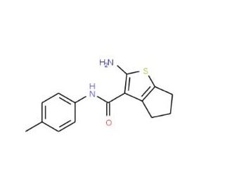 2-Amino-N-(4-methylphenyl)-5,6-dihydro-4H-cyclopenta[b]thiophene-3-carboxamide - chemical structure image