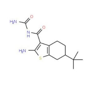2-Amino-N-(aminocarbonyl)-6-tert-butyl-4,5,6,7-tetrahydro-1-benzothiophene-3-carboxamide - chemical structure image