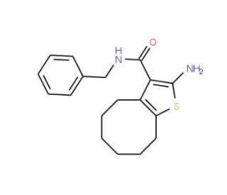 2-Amino-N-benzyl-4,5,6,7,8,9-hexahydrocycloocta-[b]thiophene-3-carboxamide - chemical structure image