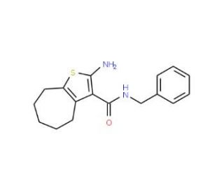 2-Amino-N-benzyl-5,6,7,8-tetrahydro-4H-cyclohepta[b]thiophene-3-carboxamide - chemical structure image