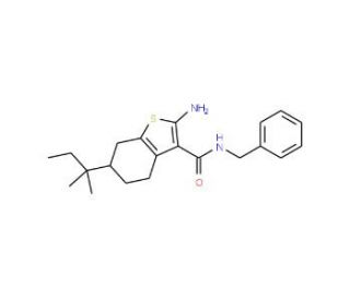 2-Amino-N-benzyl-6-tert-pentyl-4,5,6,7-tetrahydrobenzo[b]thiophene-3-carboxamide - chemical structure image