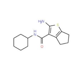 2-Amino-N-cyclohexyl-5,6-dihydro-4H-cyclopenta-[b]thiophene-3-carboxamide - chemical structure image