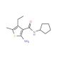 2-Amino-N-cyclopentyl-4-ethyl-5-methylthiophene-3-carboxamide - chemical structure image
