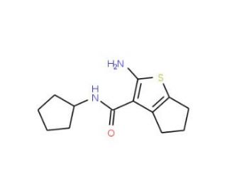 2-Amino-N-cyclopentyl-5,6-dihydro-4H-cyclopenta-[b]thiophene-3-carboxamide - chemical structure image