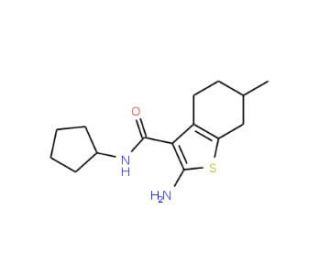 2-Amino-N-cyclopentyl-6-methyl-4,5,6,7-tetrahydro-1-benzothiophene-3-carboxamide - chemical structure image