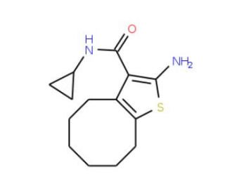 2-Amino-N-cyclopropyl-4,5,6,7,8,9-hexahydrocycloocta[b]thiophene-3-carboxamide - chemical structure image