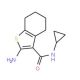 2-Amino-N-cyclopropyl-4,5,6,7-tetrahydro-1-benzothiophene-3-carboxamide - chemical structure image