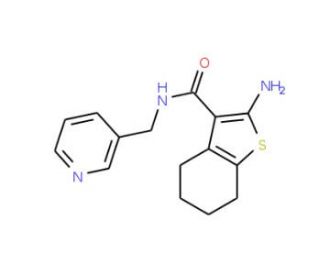 2-Amino-N-(pyridin-3-ylmethyl)-4,5,6,7-tetrahydro-1-benzothiophene-3-carboxamide (CAS 522597-99-5) - chemical structure image