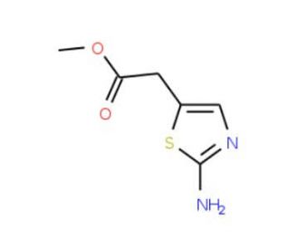 (2-Amino-thiazol-5-yl)-acetic acid methyl ester (CAS 110295-93-7) - chemical structure image