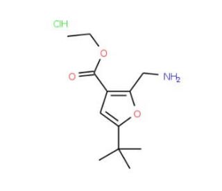 2-Aminomethyl-5-tert-butyl-furan-3-carboxylicacid ethyl ester hydrochloride - chemical structure image